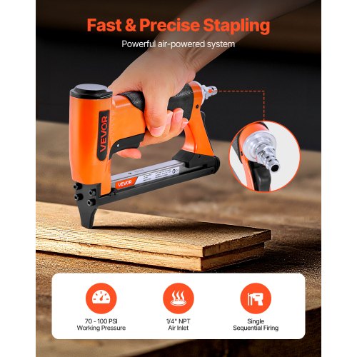 Pneumatic Staple Gun 22 Gauge Air Upholstery Stapler for 71 Series Fine