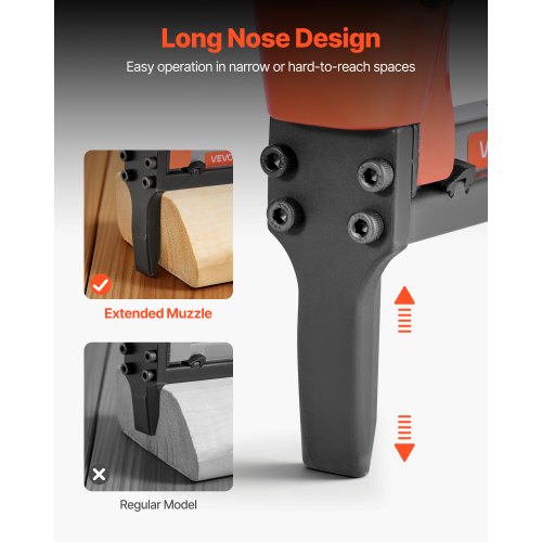Pneumatic Staple Gun 22 Gauge LongNose Upholstery Stapler for 71 Series