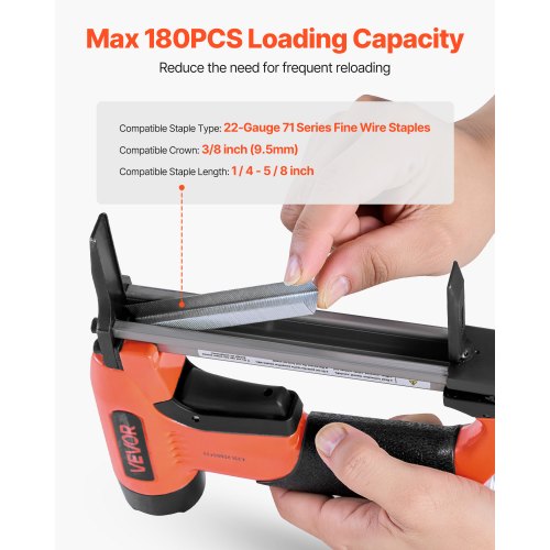 Pneumatic Staple Gun 22 Gauge LongNose Upholstery Stapler for 71 Series