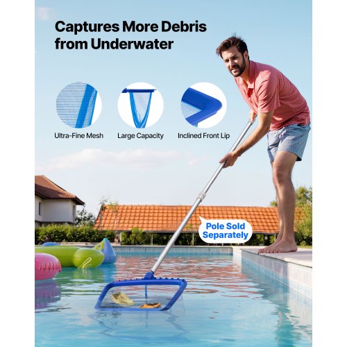 Swimming Pool Cleaning Kit Includes 2 Detachable Brush Heads 20 Inch 55