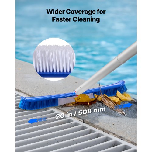 Swimming Pool Cleaning Kit Includes 2 Detachable Brush Heads 20 Inch 55
