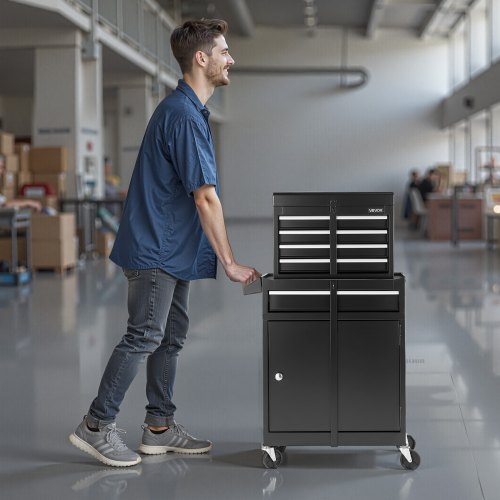 Rolling Tool Chest 2in1 Design 5 Drawers Tool Cabinet Organizer with Detachable
