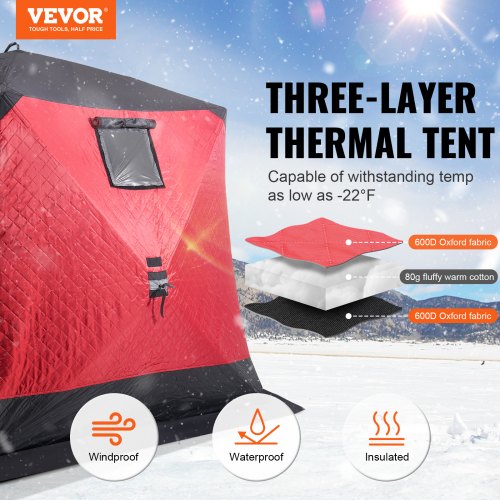 68 Person Ourdoor Portable Ice Shelter PopUp Ice Fishing Shanty Tent – 78 INCH