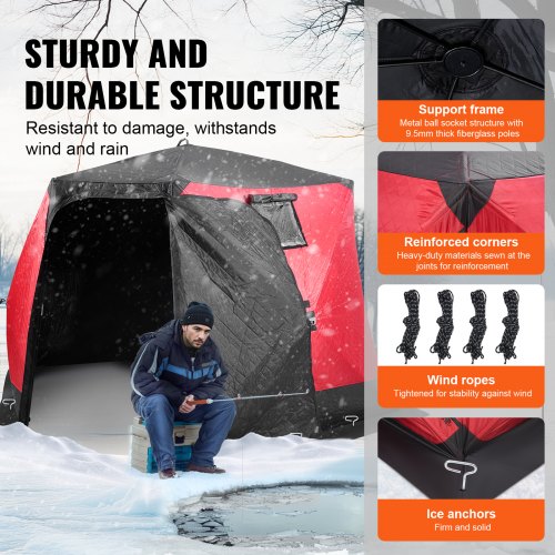68 Person Ourdoor Portable Ice Shelter PopUp Ice Fishing Shanty Tent – 78 INCH