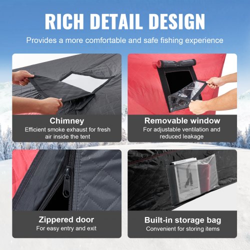 68 Person Ourdoor Portable Ice Shelter PopUp Ice Fishing Shanty Tent – 78 INCH