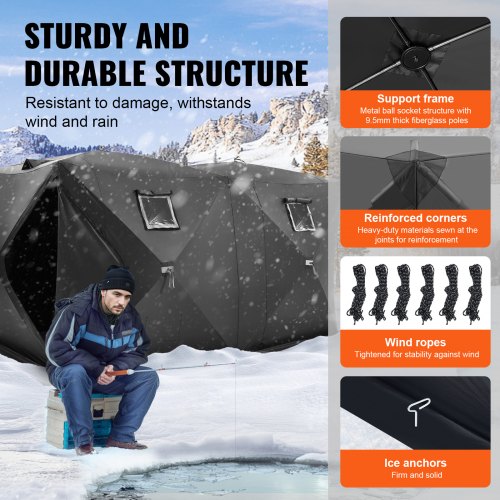 Portable Ice Shelter 68 Person PopUp Ice Fishing Tent 70 Square Feet