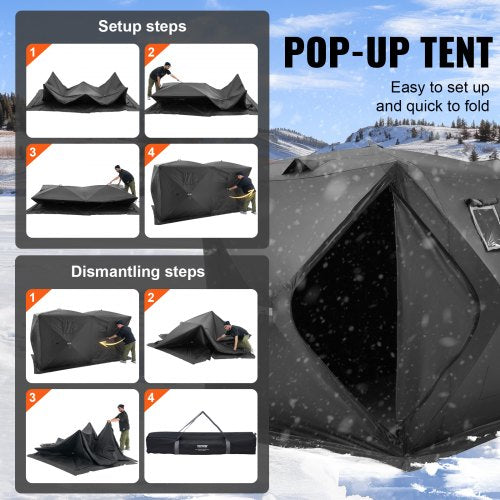 Portable Ice Shelter 68 Person PopUp Ice Fishing Tent 70 Square Feet