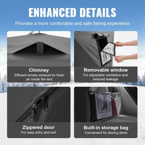 Portable Ice Shelter 68 Person PopUp Ice Fishing Tent 70 Square Feet