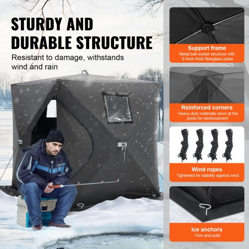 Portable Ice Shelter 12 Person PopUp Ice Fishing Tent 24 Square Feet