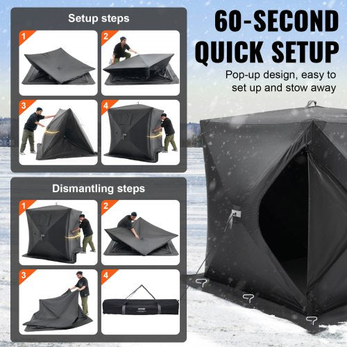 Portable Ice Shelter 12 Person PopUp Ice Fishing Tent 24 Square Feet
