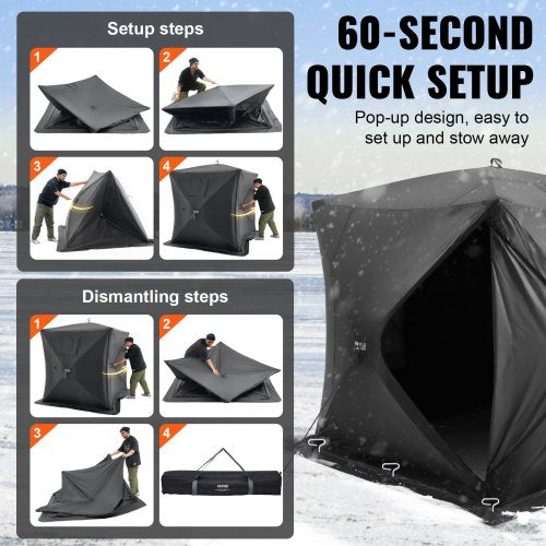 Portable Ice Shelter 34 Person PopUp Ice Fishing Tent 35 Square Feet