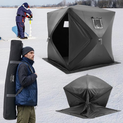 Portable Ice Shelter 34 Person PopUp Ice Fishing Tent 35 Square Feet