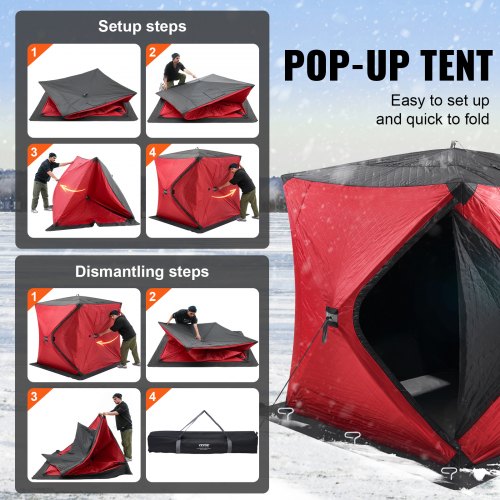 Portable Ice Shelter 34 Person Insulated PopUp Ice Fishing Tent 35