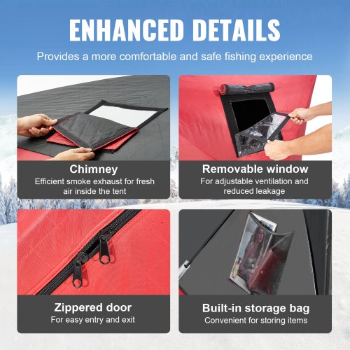 Portable Ice Shelter 34 Person Insulated PopUp Ice Fishing Tent 35