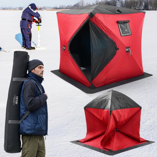 Portable Ice Shelter 34 Person Insulated PopUp Ice Fishing Tent 35