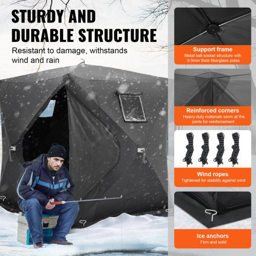 Portable Ice Shelter 34 Person PopUp Ice Fishing Tent 43 Square Feet