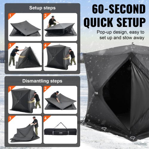 Portable Ice Shelter 34 Person PopUp Ice Fishing Tent 43 Square Feet