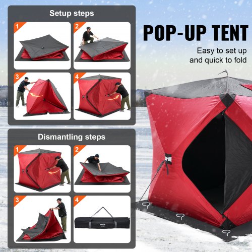 12 Person Ourdoor Portable Ice Shelter PopUp Ice Fishing Shanty Tent – 65 INCH