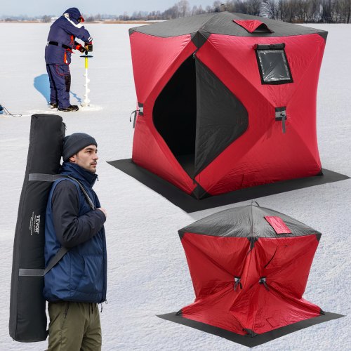12 Person Ourdoor Portable Ice Shelter PopUp Ice Fishing Shanty Tent – 65 INCH