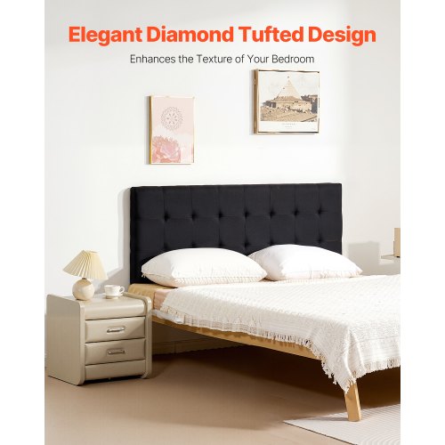Headboard Queen Size Headboard with Adjustable Height Comfortable Diamond