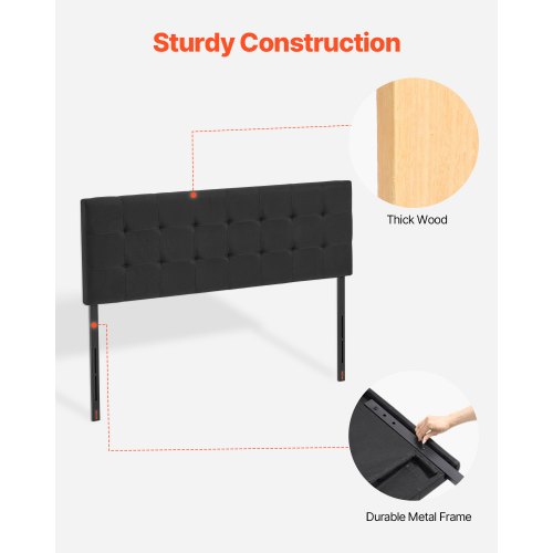 Headboard Queen Size Headboard with Adjustable Height Comfortable Diamond