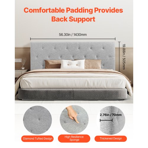 Headboard Full Size Headboard with Adjustable Height Comfortable Diamond