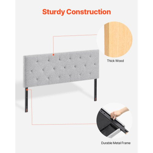 Headboard Full Size Headboard with Adjustable Height Comfortable Diamond