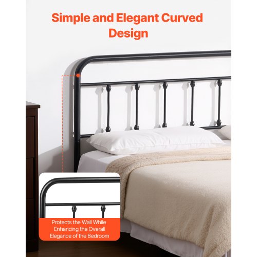 Metal Headboard Queen Size Headboard with Adjustable Height Metal