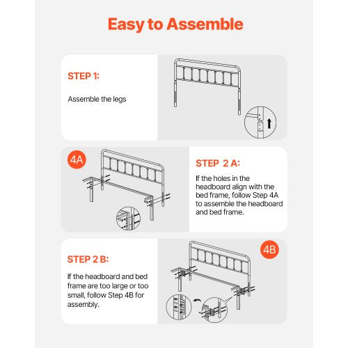 Metal Headboard Queen Size Headboard with Adjustable Height Metal