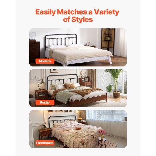 Metal Headboard Queen Size Headboard with Adjustable Height Metal