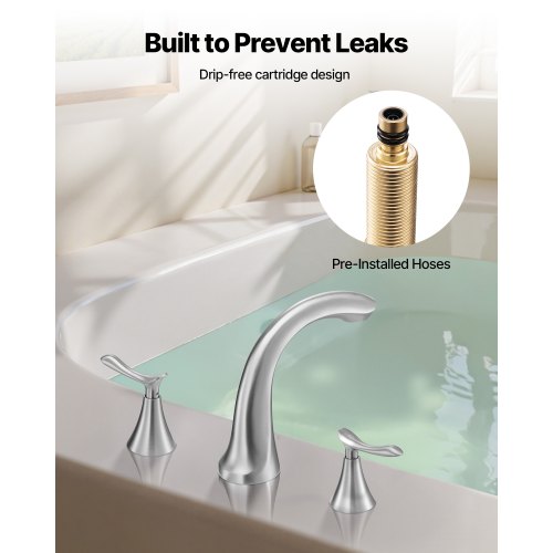 Roman Tub Faucet 3 Hole Waterfall Bathtub Faucet Gooseneck Bath Tubs
