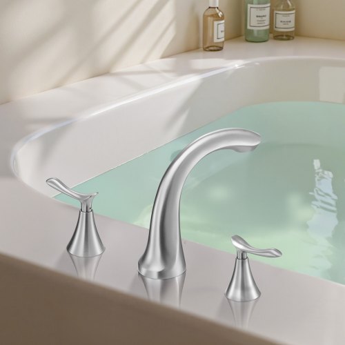 Roman Tub Faucet 3 Hole Waterfall Bathtub Faucet Gooseneck Bath Tubs