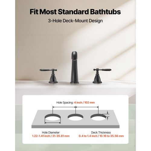 Roman Tub Faucet 3 Hole Waterfall Bathtub Faucet Gooseneck Bath Tubs