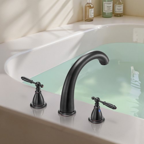 Roman Tub Faucet 3 Hole Waterfall Bathtub Faucet Gooseneck Bath Tubs