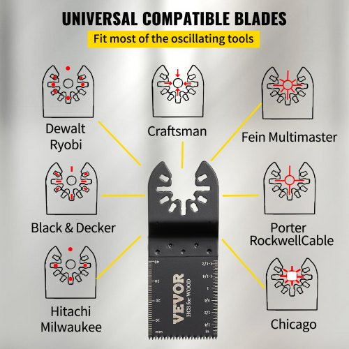 100PCS Oscillating Saw Blades Quick Release Multitool Blades Kit HCS Tool