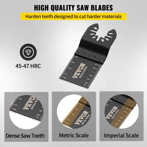 100PCS Oscillating Saw Blades Quick Release Multitool Blades Kit HCS Tool