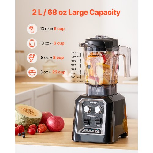 Blender for Smoothies 68 oz 1400W Professional Blender with Powerful
