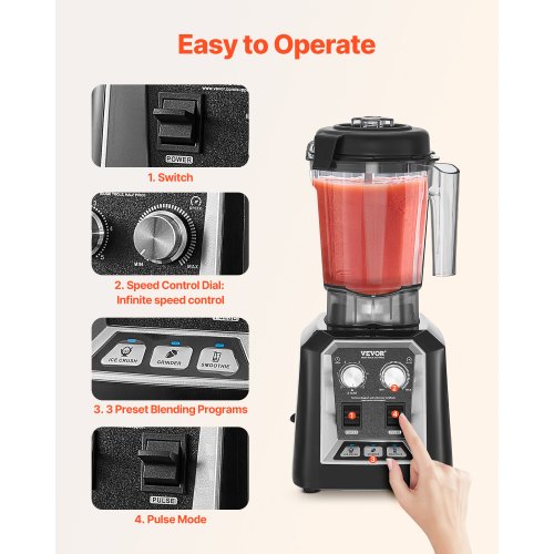 Blender for Smoothies 68 oz 1400W Professional Blender with Powerful