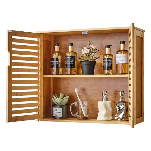 Bathroom Wall Cabinet 2 Doors and Adjustable Shelf with 3 Height Levels