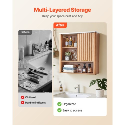 Bathroom Wall Cabinet with Door and Adjustable Shelf Over the Toilet