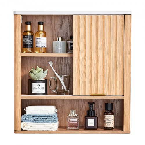 Bathroom Wall Cabinet with Door and Adjustable Shelf Over the Toilet