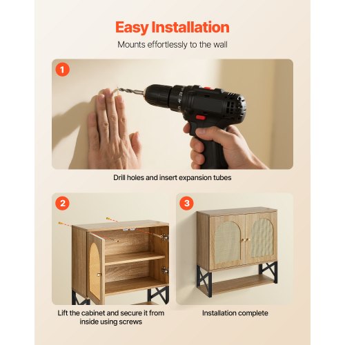Bathroom Wall Cabinet with 2 Doors and Adjustable Shelf Over the Toilet