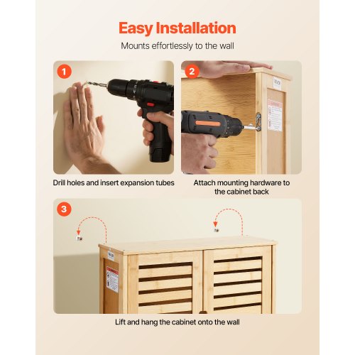 Bathroom Wall Cabinet 2 Doors and Adjustable Shelf Over the Toilet Storage