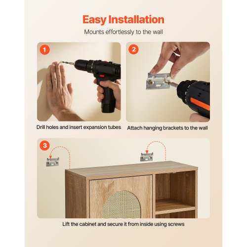 Bathroom Wall Cabinet Door and Adjustable Shelf with 5 Height Levels