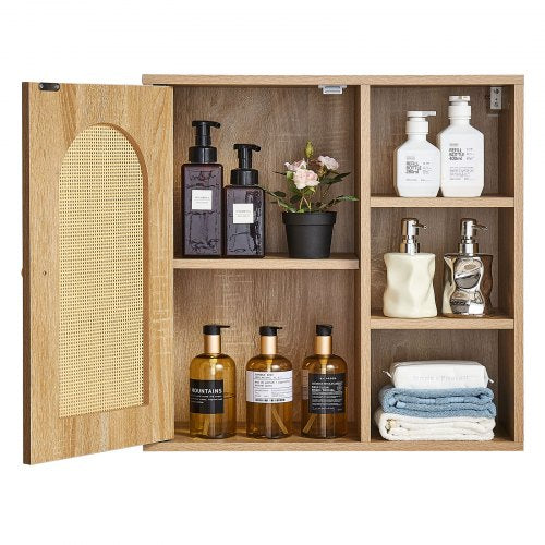 Bathroom Wall Cabinet Door and Adjustable Shelf with 5 Height Levels