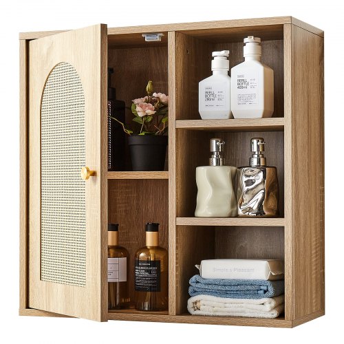 Bathroom Wall Cabinet Door and Adjustable Shelf with 5 Height Levels