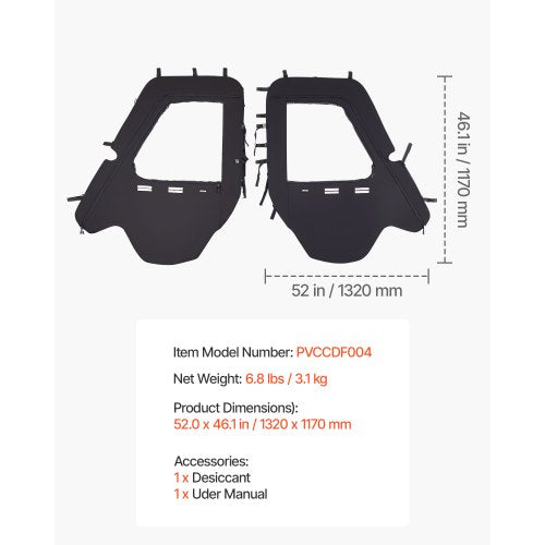 Cab Enclosure Upper Doors Compatible with Hisun 500 700Axis 500 700 Soft