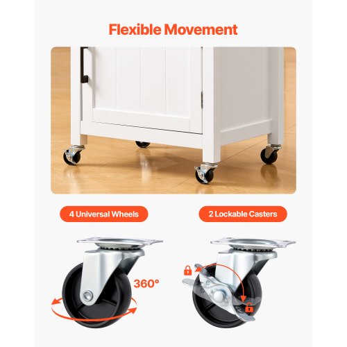 Kitchen Island Cart with Single Door Cabinet Mobile Carts with Drawer