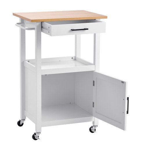 Kitchen Island Cart with Single Door Cabinet Mobile Carts with Drawer