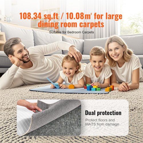 Rug Pad Without Slip Resistance Protective Cushioning Carpet Pad 9 x 12